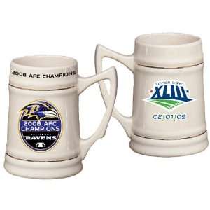   RAVENS AFC Champs SUPER BOWL XLIII 43 STEIN: Sports & Outdoors