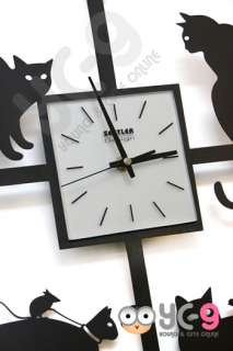 product description contemporary wall clock lovely cats very creative 
