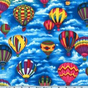  45 Wide Balloon Festival Blue Sky Fabric By The Yard 