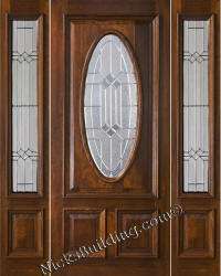 Mahogany Exterior Entry Door With Sidelights 300 Bdr  