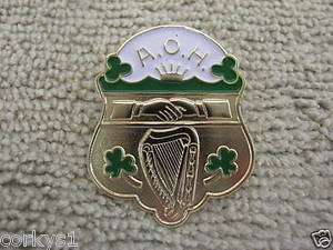 AOH Membership Crest Pin Ancient Order Of Hibernians Irish Harp 