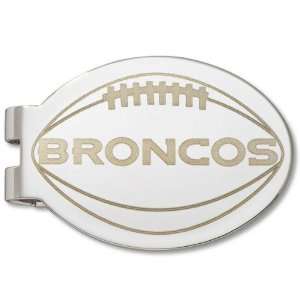   Broncos Silver Plated Laser Engraved Money Clip: Sports & Outdoors