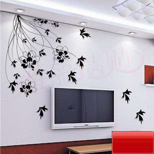 DIY Removable Elegant Flower Vine Vinyl Room Wall sticker Art Paper 