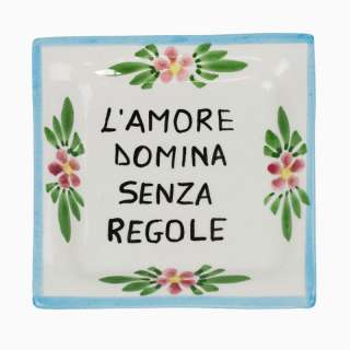 Italian Pottery Ceramic Proverb Tile Italy AP AMOR  