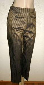 NWOT SIGRID OLSEN Lined Brown/Gold 100%Silk Pants Sz 12  