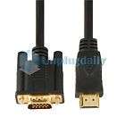 Gold HDTV HDMI to Digital VGA HD15 Video Adapter Convert M/M Cable 6ft 