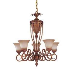   San Remo Tuscan Five Light Up Lighting Chandelier from the San Remo