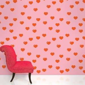    Hearts in Red and Pink Removable Wallpaper