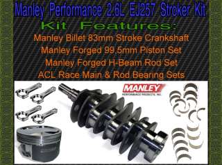 Manley Performance Subaru 83mm Billet Crank Stroker Kit 2.6L EJ257 WRX 