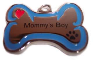MOMMYS BOY Dog Cat Pet Charm Pendant Name Tag Jewlery  