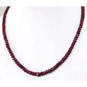   Natural Beautiful Handcrafted Faceted Ruby Beaded Necklace Jewelry