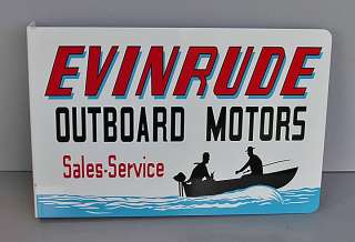 EVINRUDE OUTBOARD Sales and Service FLANGE SIGN Boat Motor reissue 