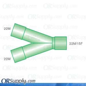  Intersurgical 22M to 22M and 15F Y Piece Connectors   Case 