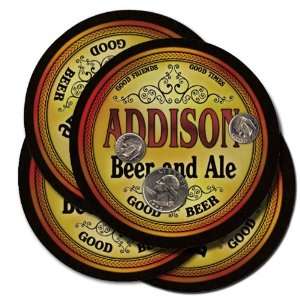  ADDISON Family Name Brand Beer & Ale Coasters Everything 