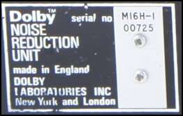 Dolby A Type Model M16H Noise Reduction Unit!  
