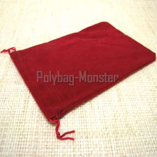 50 Red Velvet Square Jewelry Pouches Gift Bags 4X6  