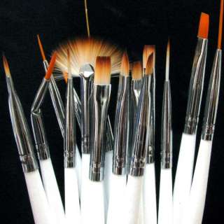 15pcs Nail Art Gel Design Painting Pen Polish Brush Set  