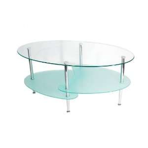  38 Inch Wave Oval Coffee Table
