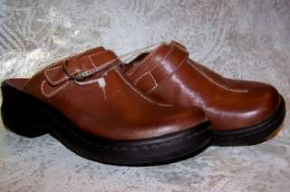   NATURALIZER BROWN LEATHER CLOGS / MULES WALKING SHOES SIZE 8 M  