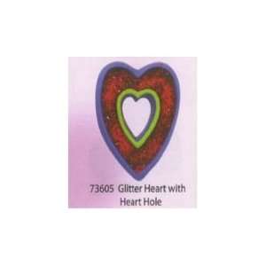   plastercraft nonfired use acrylic paint #45 glitter heart w/heart hole