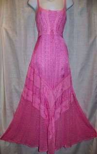 Pink Celtic Sleeveless Gypsy Lace Up Dress XL  