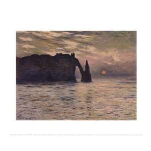 The Cliff, Etretat, Sunset, 1883 by Claude Monet 14x11  