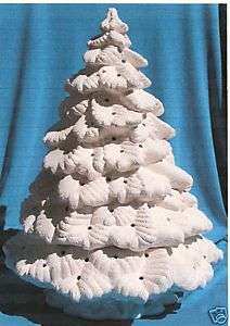 18 SPRUCE CHRISTMAS TREE W/BRANCH CERAMIC BISQUE  