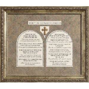 Framed Christian Art Ten Commandments 