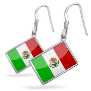  Earrings Mexican Flag with French Sterling Silver 