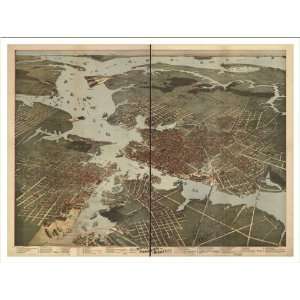  Historic Norfolk, Virginia, c. 1891 (L) Panoramic Map 