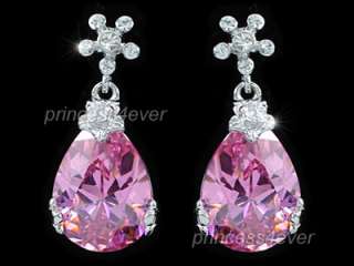 Carat Dangle Pink Pear Cut Sapphire Earrings SE429  