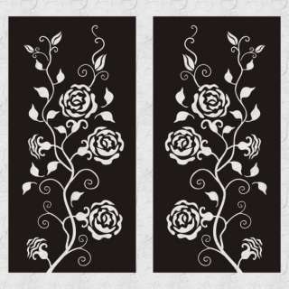 Rose Swirl Two Panel Vinyl Small Wall Decal Home Decor  
