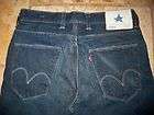 LEVI 529 LOW RISE STRAIGHT 40 X 32 WORN DISTRESS BLUE JEANS Good Used 
