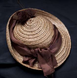 Antique Original straw doll hat  