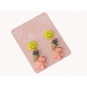   of 3 Color Cute Magnetic Stud Earrings for Girls Kids: Toys & Games