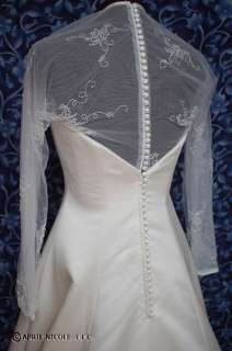   Varsalona Dark Ivory Satin w/ Tulle A line Wedding Dress 8 NWD  