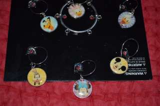 DISNEY Mickey Mouse & Friends Wine Glass Charms NEW  