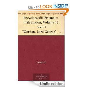 Encyclopaedia Britannica, 11th Edition, Volume 12, Slice 3 Gordon 