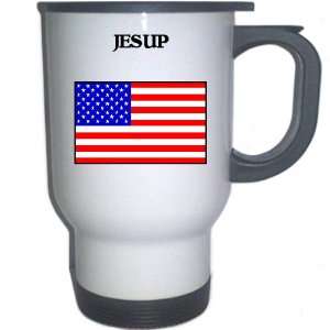  US Flag   Jesup, Georgia (GA) White Stainless Steel Mug 