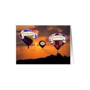 birthday 77th, sunrise and hot air balloons Card  Toys & Games 