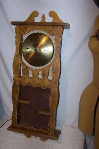 Vtg United Metal Goods Wall Mantel Wood Electric Clock  