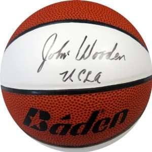 John Wooden UCLA Autographed Mini White Panel Basketball  