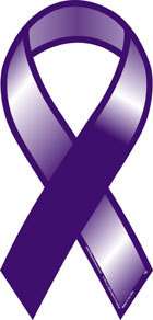 Plain Purple Cancer Awareness Car Ribbon Magnet  
