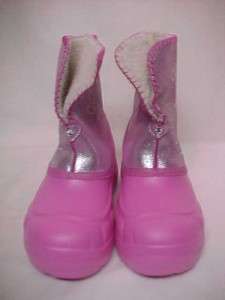 SKECHERS pink heart sparkle girls Winter snow boots 6  