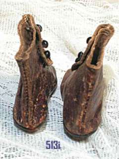 ANTIQUE FRENCH FASHION DOLL BOOTS #5 3 X 1 1800s  