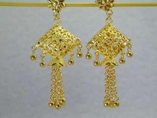   DUBAI DESIGN DANGLE EAST INDIA 22K 18K Gold GP Thai Earrings  