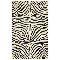 Hand tufted Zebra Print Wool Rug (5 x 8)  Overstock