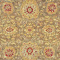   Legacy Hand knotted Green/ Gold Wool Rug (6 x 9)  