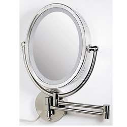  Oval Two sided 8X/1X Lighted Wall Mount Makeup Mirror  Overstock