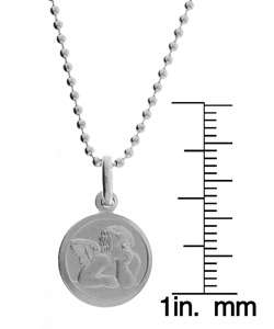   Essentials Sterling Silver 18 inch Raphael Guardian Angel Necklace